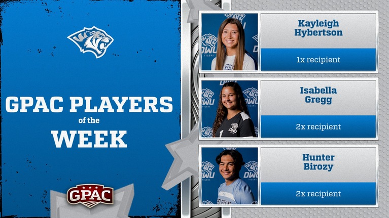 THREE TIGERS EARN GPAC PLAYER-OF-THE-WEEK HONORS
