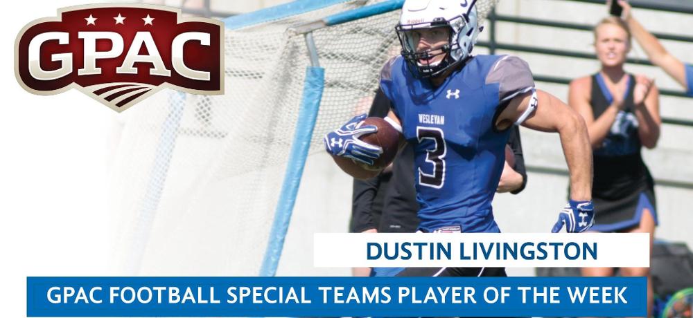 Livingston named GPAC Special Teams POTW after strong outing