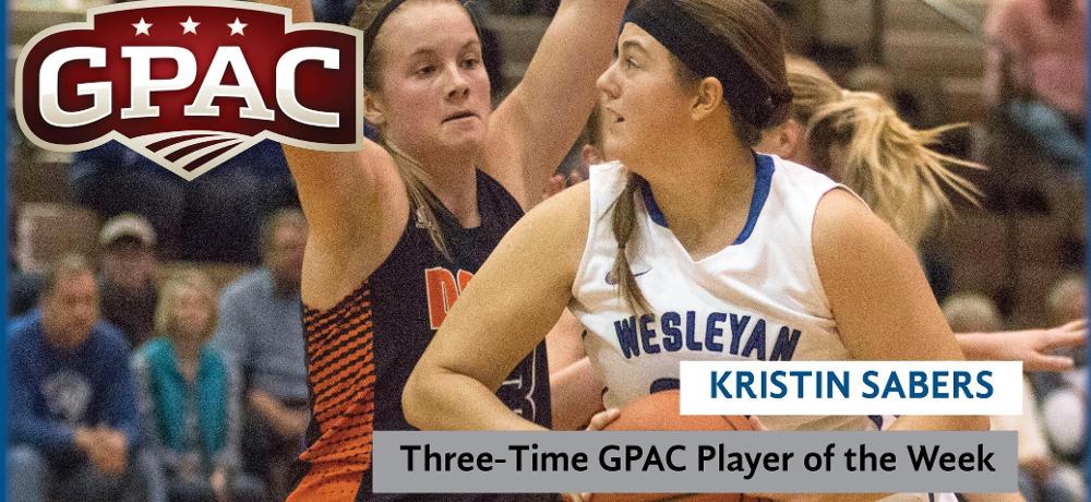 Sabers named GPAC POTW for 3rd time in 2015-16