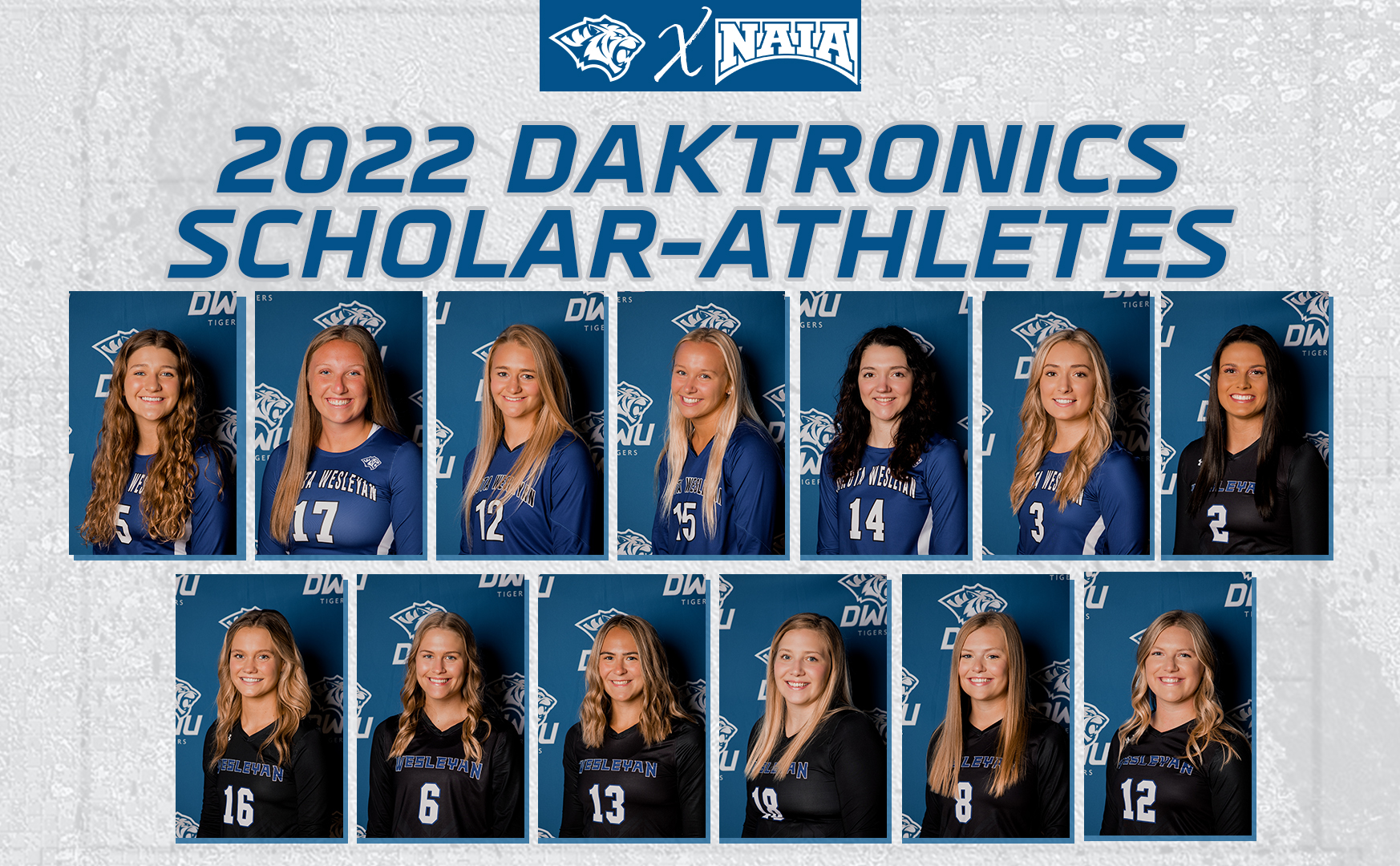 13 TIGER VOLLEYBALL STUDENT-ATHLETES SELECTED TO THE NAIA DAKTRONICS SCHOLAR-ATHLETE LIST